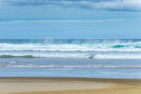 Wave breaking on the beach