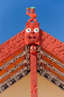 Wooden gable with traditional carving