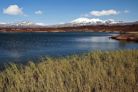 Landscape and Pingvallavatn lake at Thingvellir
