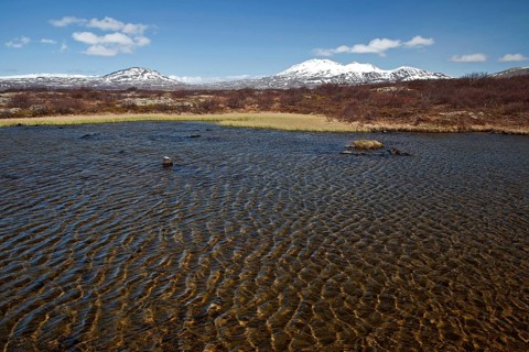 Landscape and Pingvallavatn lake at Thingvellir