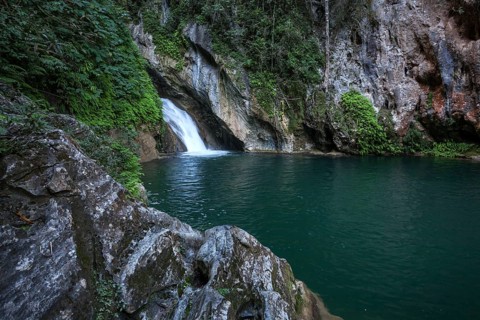 Waterfall and pool