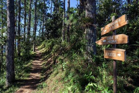 Trail signpost to Comandancia General de La Plata