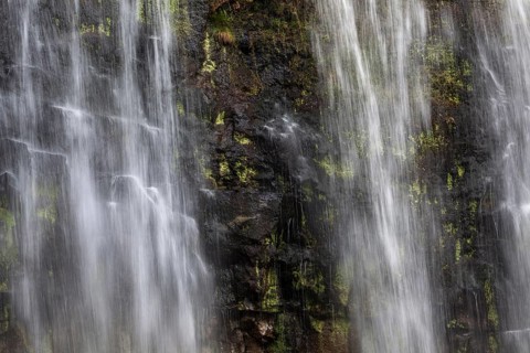 Waterfall on rock face