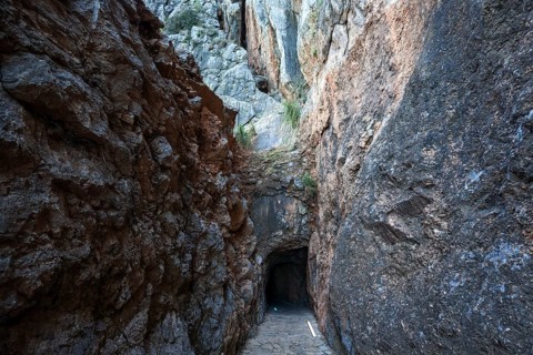 Pedestrian tunnel from Sa Calobra to the Torrent de Pareis gorge