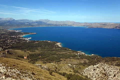 View from Talaia d'Alcudia to the bay of Pollenca