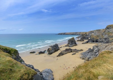 Rocky coast of the Bedruthan Steps