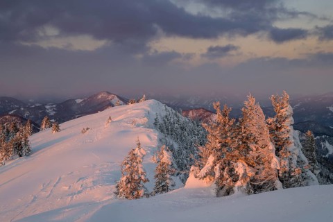 Sunrise in winter at Unterberg