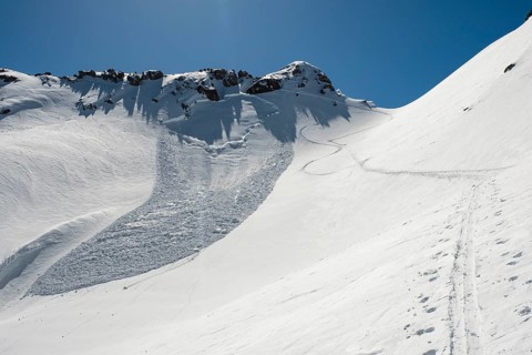 Snow slab avalanche