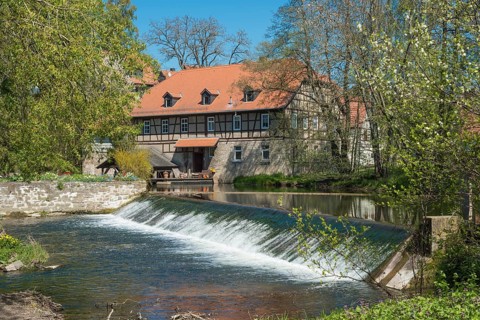 Watermill and weir