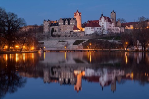 Schloss Bernburg by the river Saale