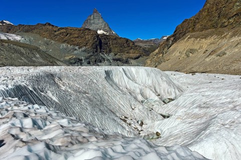 Wide crevasse on the Gorner Glacier