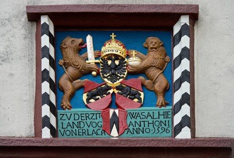 Medieval coat of arms at the Upper Gate House