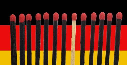 A bright match among several black matches