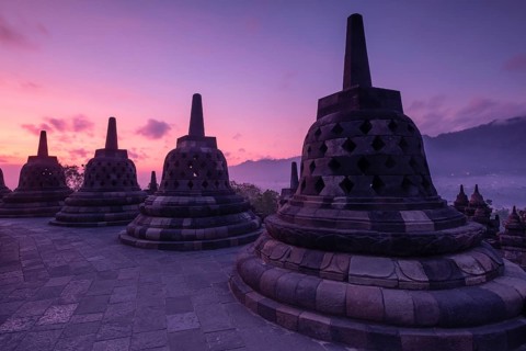 Borobudur temple at sunrise
