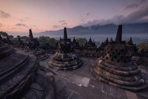 Borobudur temple at sunrise