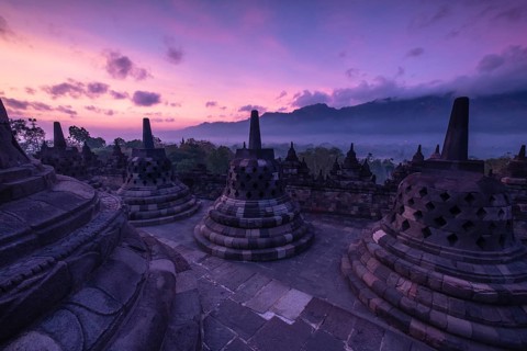 Borobudur temple at sunrise