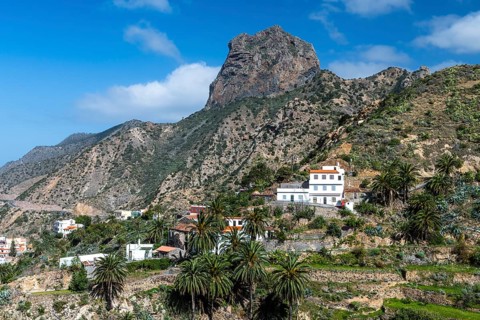 Vallehermoso with landmark Roque Cano