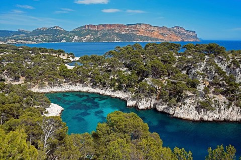 Calanque de Port Pin in front of Soubeyranes cliffs