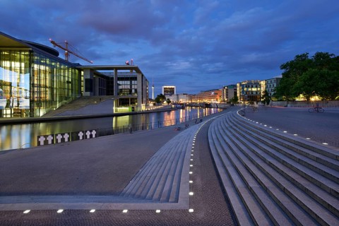 Staircase at the Reichstag at dusk