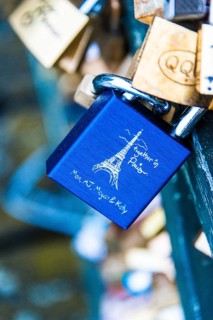 Love locks on the bridge Pont de l'Archeveche