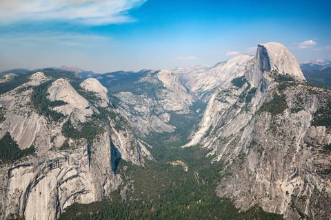 View from Glacier Point to Yosemite Valley with Half Dome