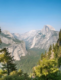 View from Four Mile Trail to Yosemite Valley with Half Dome