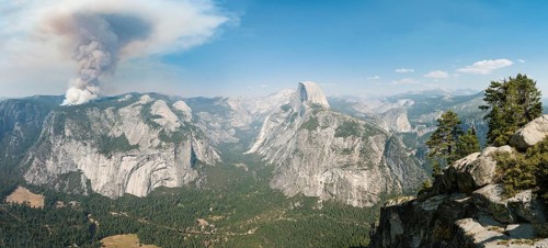 View from Glacier Point to Yosemite Valley with Half Dome