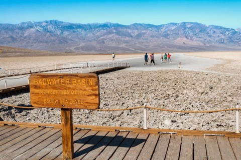 Sign marking Badwater Basin