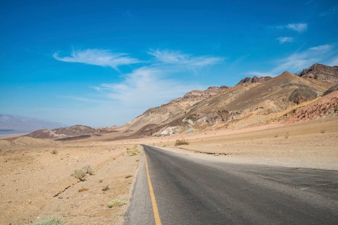 Road through desert landscape