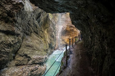 Hiking trail through The Partnach Gorge