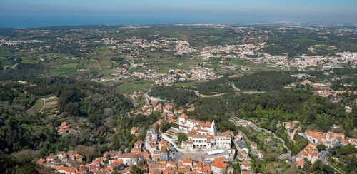 View of Sintra with National Palace from above