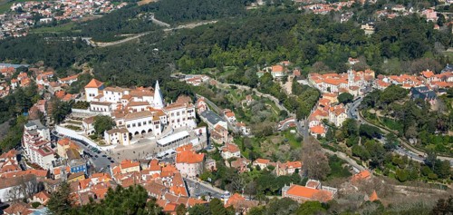View of Sintra with National Palace from above