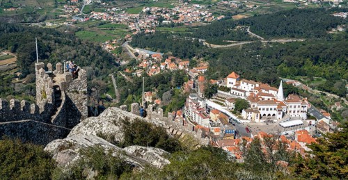 Castle wall of the Castelo dos Mouros castle complex