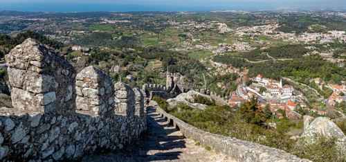 Castle wall of the Castelo dos Mouros castle complex