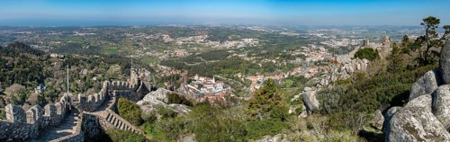 Castle wall of the Castelo dos Mouros castle complex