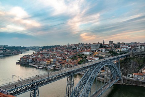 View over Porto with Ponte Dom Luis I