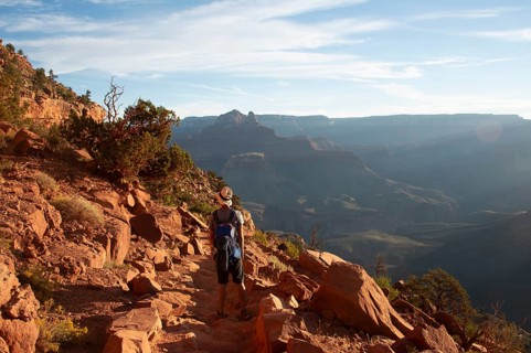 Hiker on the South Kaibab Trail