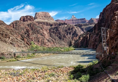 Suspension Bridge of the Bright Angel Trail over the Colorado River
