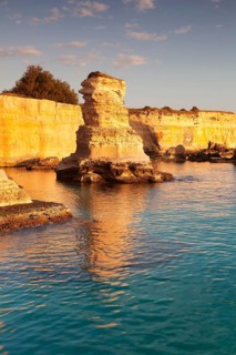 Rocky coast with stone columns