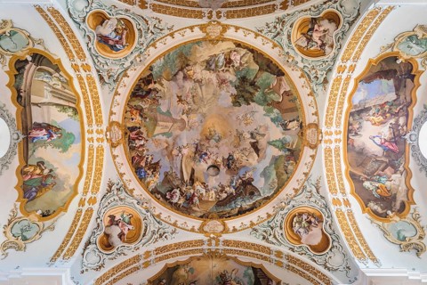 Ceiling painting pilgrimage church Marienberg