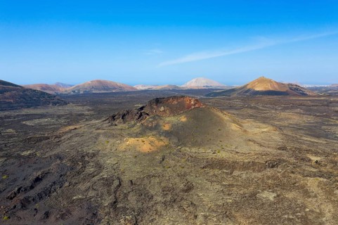 Crater of the volcanic cone Santa Catalina