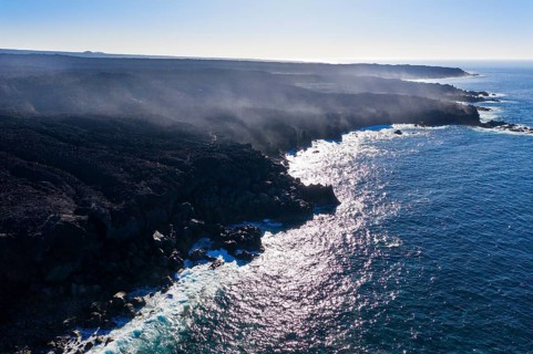 Spray on lava coast