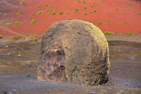 Lava bomb in front of Caldera Colorada