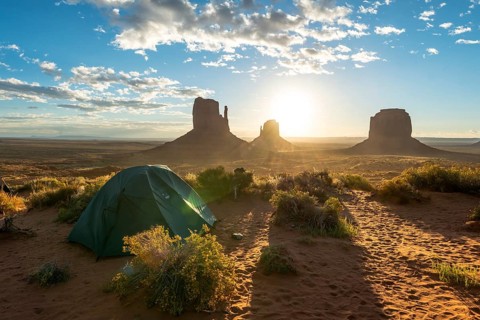 Tent at sunrise