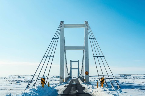 Bridge on the ring road over the river Jokulsa a Breidamerkursandi also Jokulsaabreidhamerkursandi