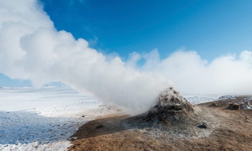 Steaming fumarole