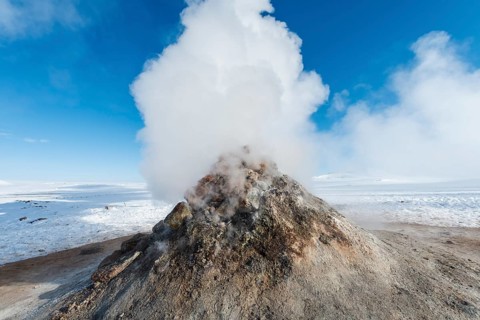 Steaming fumarole
