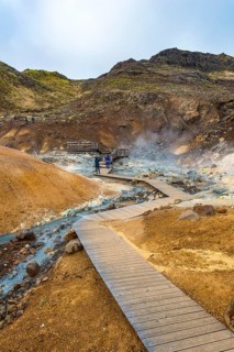 Boardwalk over steaming ground