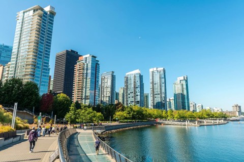 High-rise buildings on the promenade at the marina