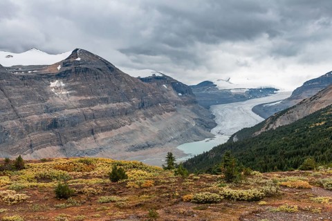 View in valley with glacier tongue